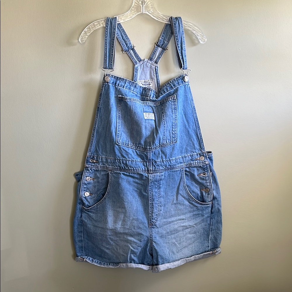 Levi's Blue Jean Shorts Overalls